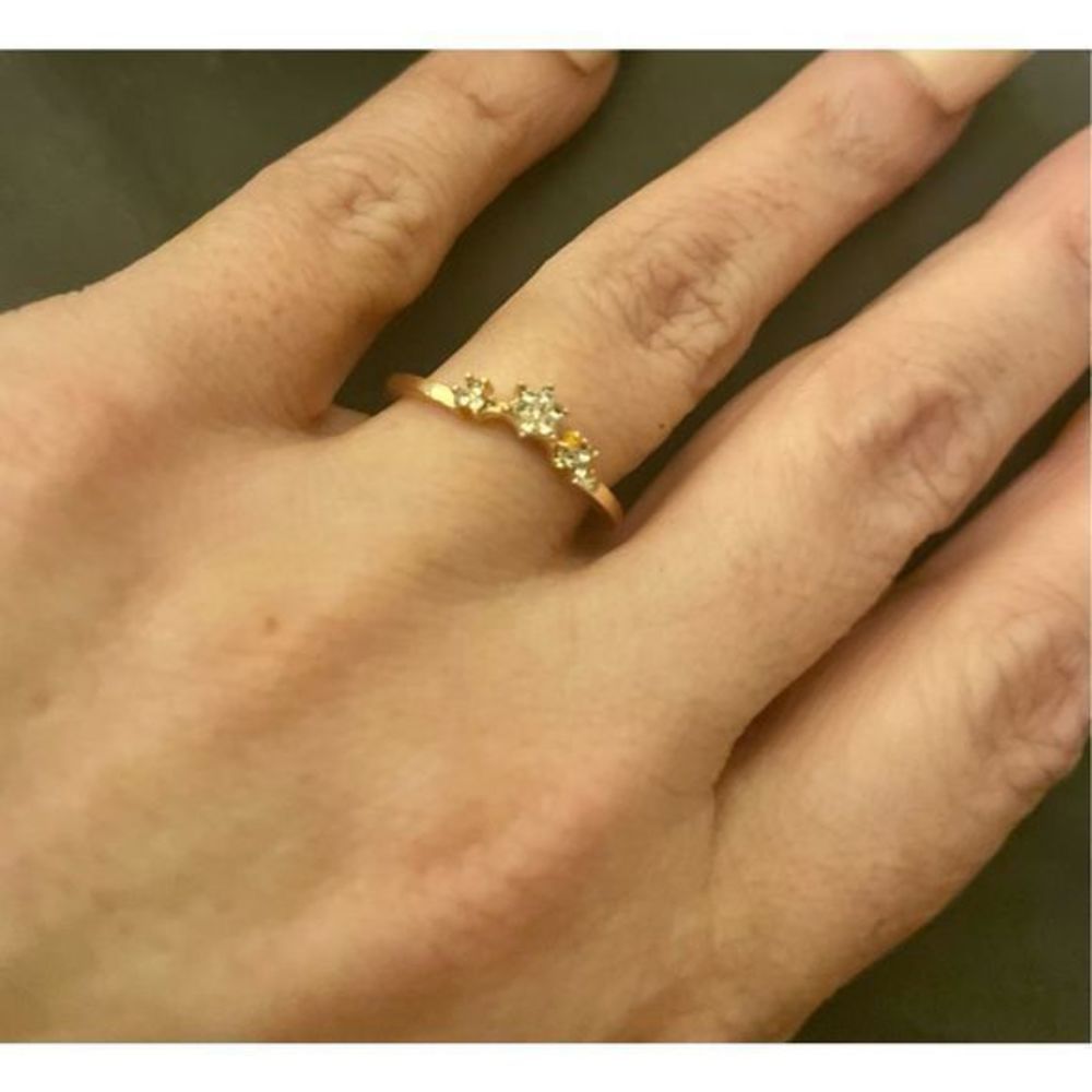 STUNNING SAPPHIRE 3 FLOWER ROSE GOLD RING
